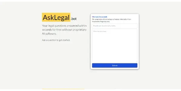 Screenshot of AskLegal.bot