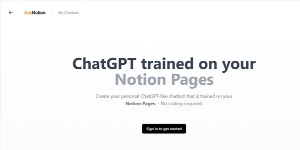 Screenshot of AskNotion