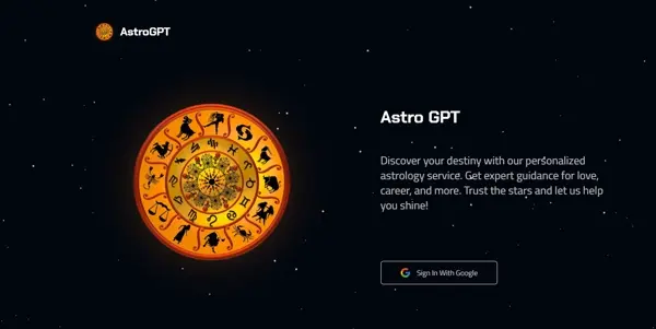 Screenshot of AstroGPT