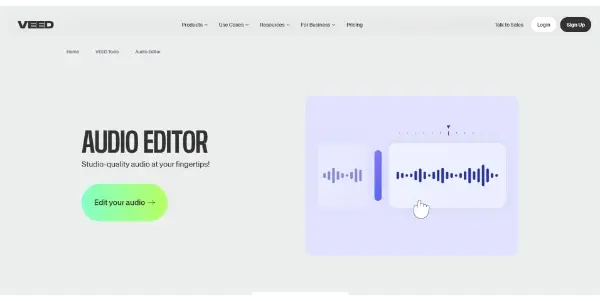 Screenshot of Audio Editor by Veed