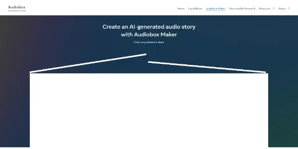 Screenshot of Audiobox by Meta