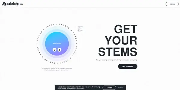 Screenshot of Audioshake