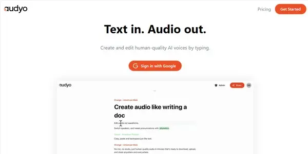 Screenshot of Audyo
