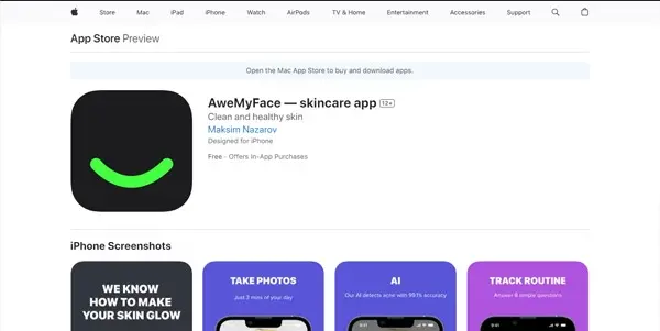 Screenshot of AweMyFace