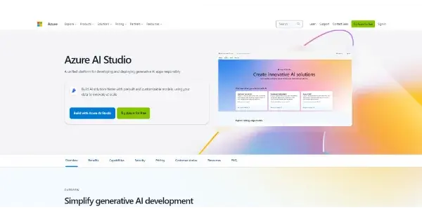 Screenshot of Azure AI Studio