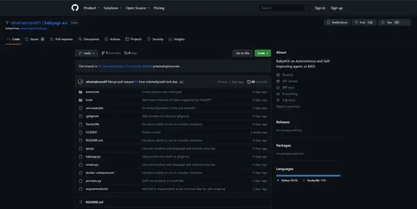 Screenshot of BabyAgi
