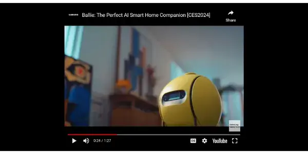 Screenshot of Ballie by Samsung