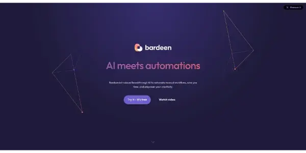 Screenshot of bardeen AI