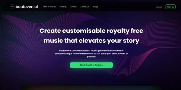 Screenshot of Beatoven