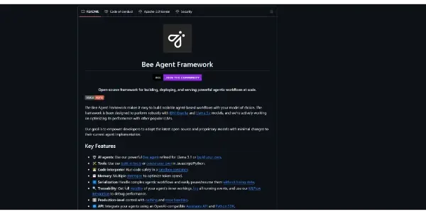 Screenshot of Bee Agent Framework