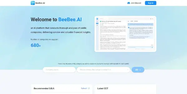 Screenshot of BeeBee Ai