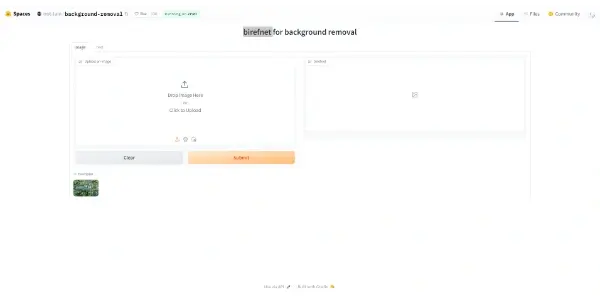 Screenshot of BG Removal Birefnet