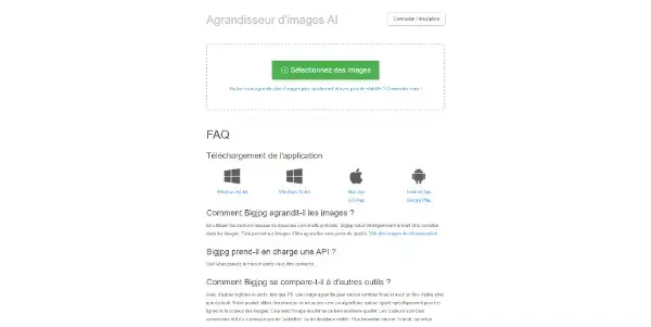Screenshot of BigJPG
