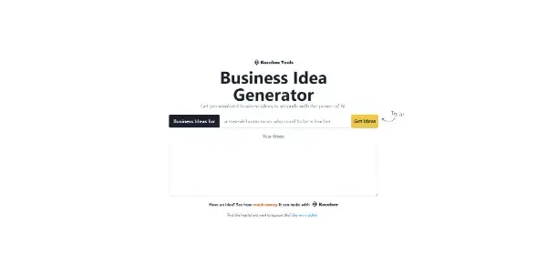 Screenshot of BizIdeas