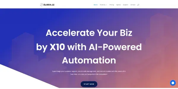 Screenshot of Bizwith.ai