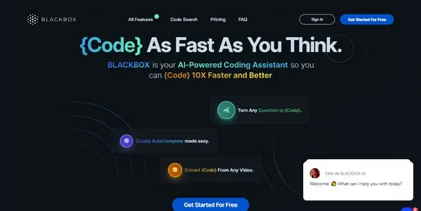 Screenshot of BlackBox AI