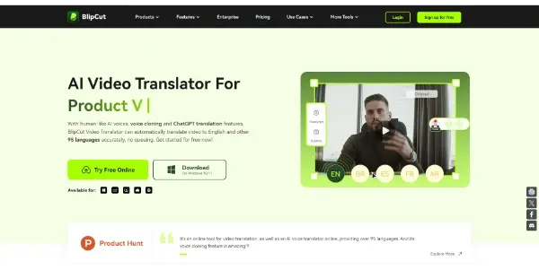 Screenshot of BlipCut AI Video Translator