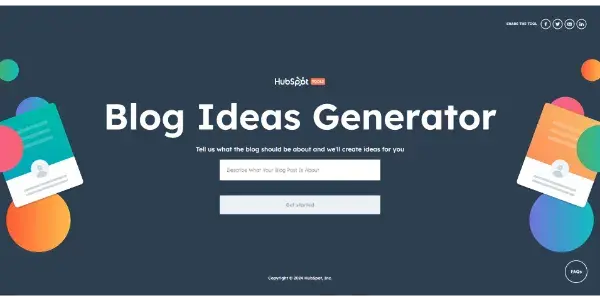 Screenshot of Blog Ideas Generator