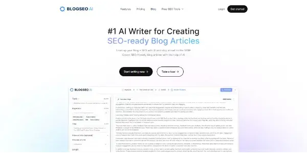 Screenshot of BlogSEO AI