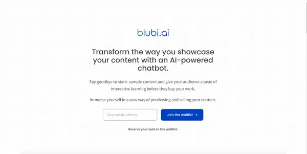 Screenshot of Blubli AI