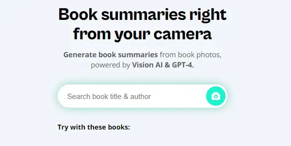 Screenshot of BooksAI