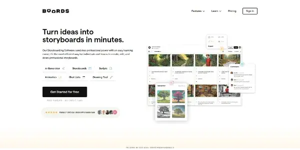 Screenshot of Boords