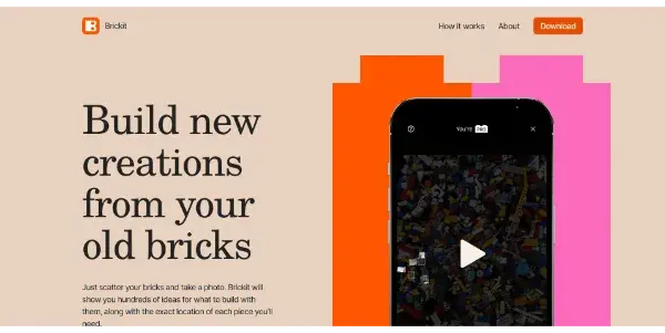 Screenshot of Brickit App