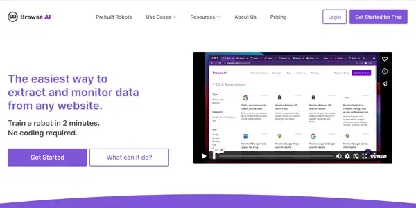Screenshot of Browse AI