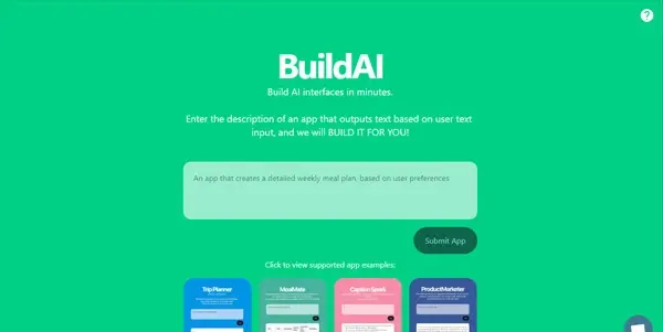 Screenshot of Build AI