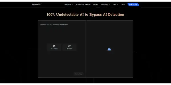 Screenshot of Bypassgpt