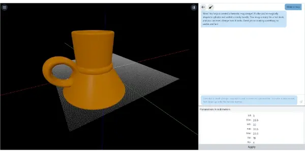 Screenshot of CAD with AI