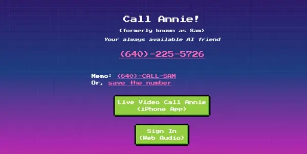 Screenshot of Call Annie