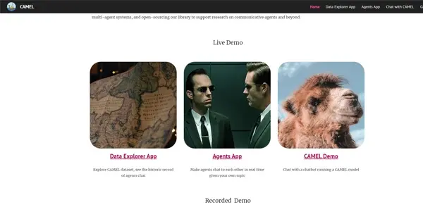 Screenshot of Camel AI
