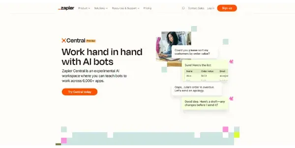 Screenshot of Central by Zapier