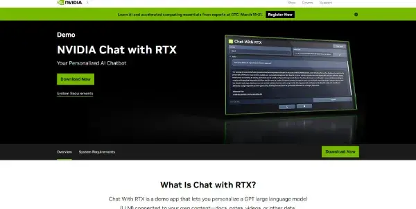 Screenshot of Chat with RTX by Nvidia