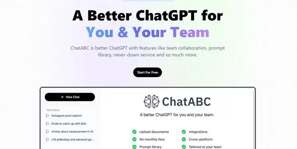 Screenshot of ChatABC