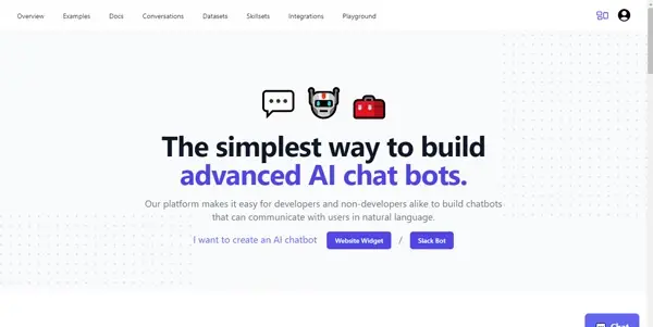 Screenshot of Chatbotkit