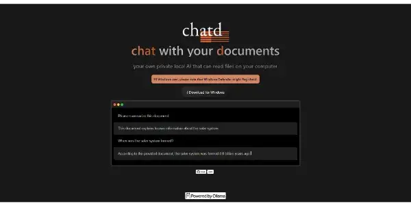 Screenshot of Chatd AI