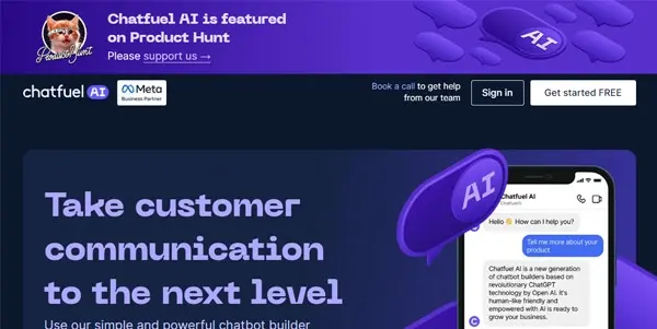 Screenshot of Chatfuel AI