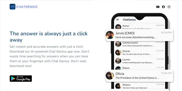 Screenshot of ChatGenius