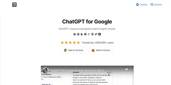 Screenshot of ChatGPT for Google
