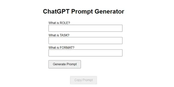 Screenshot of ChatGPT Prompt Generator