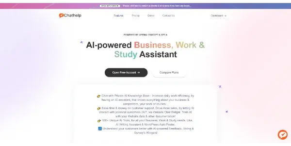 Screenshot of Chathelp.ai