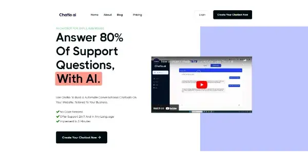 Screenshot of Chatio.ai