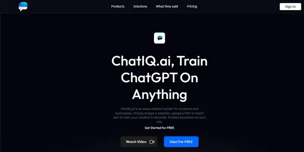 Screenshot of ChatIQ.ai