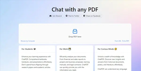 Screenshot of ChatPDF