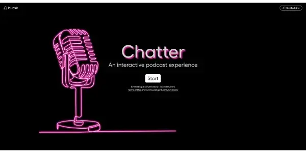 Screenshot of Chatter by Hume AI