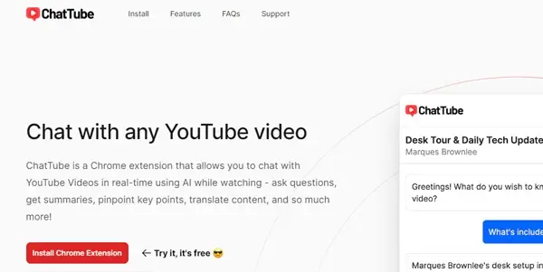 Screenshot of ChatTube