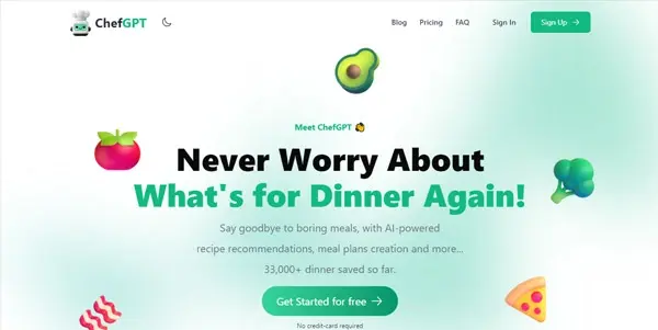 Screenshot of ChefGPT