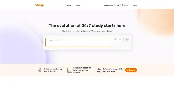 Screenshot of Chegg